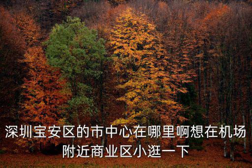 深圳寶安區的市中心在哪里啊想在機場附近商業區小逛一下