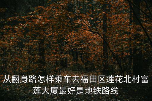 從翻身路怎樣乘車(chē)去福田區(qū)蓮花北村富蓮大廈最好是地鐵路線