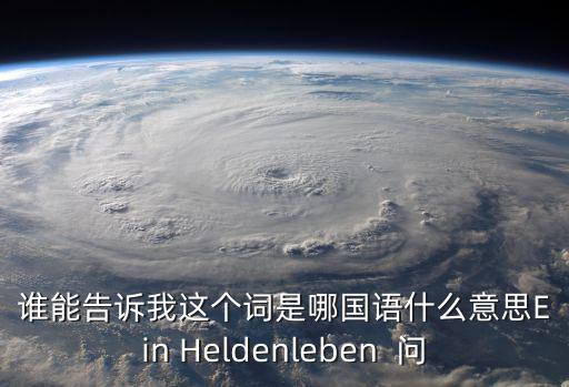 誰(shuí)能告訴我這個(gè)詞是哪國(guó)語(yǔ)什么意思Ein Heldenleben  問(wèn)