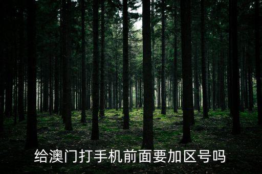 給澳門打手機前面要加區號嗎