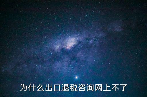 為什么出口退稅咨詢網上不了