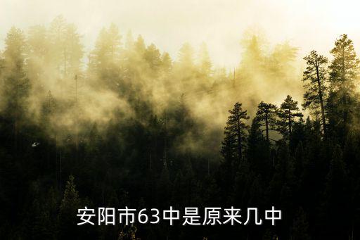 安陽市63中是原來幾中