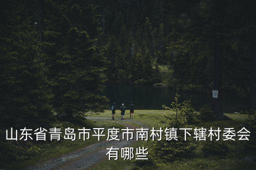 山東省青島市平度市南村鎮下轄村委會有哪些