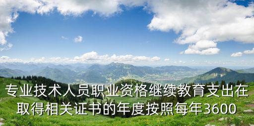 專業(yè)技術(shù)人員職業(yè)資格繼續(xù)教育支出在取得相關(guān)證書的年度按照每年3600