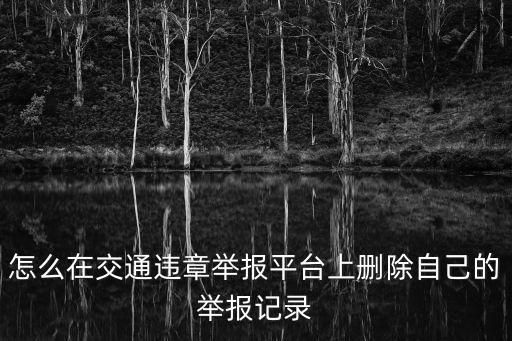 怎么在交通違章舉報平臺上刪除自己的舉報記錄