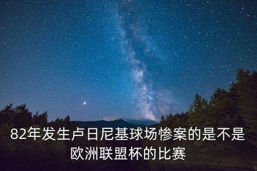 82年發生盧日尼基球場慘案的是不是歐洲聯盟杯的比賽