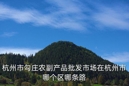 杭州市勾莊農副產品批發市場在杭州市哪個區哪條路