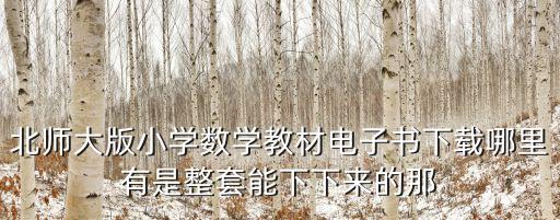 教材電子書，北師大版小學數學教材電子書下載哪里有是整套能下下來的那