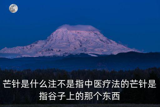 芒針是什么注不是指中醫療法的芒針是指谷子上的那個東西