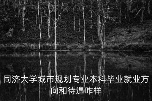 同濟bbs，同濟大學城市規劃專業本科畢業就業方向和待遇咋樣