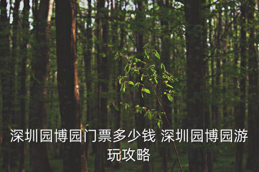 深圳園博園門票多少錢 深圳園博園游玩攻略