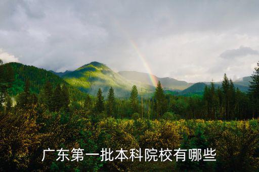 廣東第一批本科院校有哪些