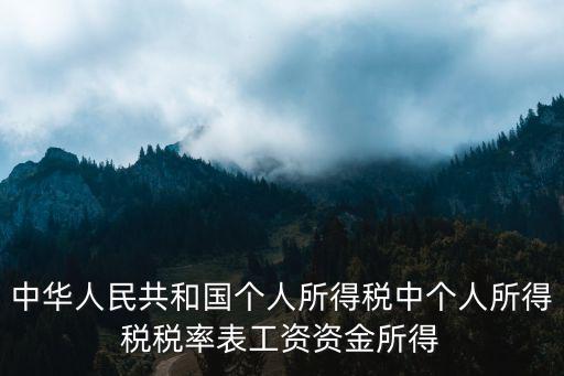 中華人民共和國個人所得稅中個人所得稅稅率表工資資金所得