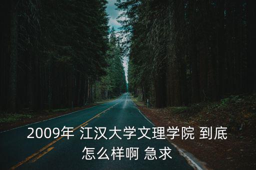 2009年 江漢大學文理學院 到底怎么樣啊 急求