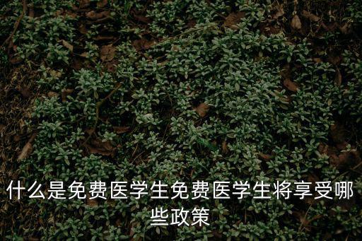 什么是免費醫學生免費醫學生將享受哪些政策