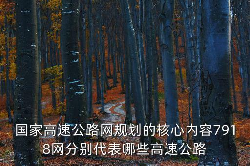 國家高速公路網(wǎng)規(guī)劃的核心內(nèi)容7918網(wǎng)分別代表哪些高速公路