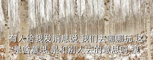 有人給我發消息說 我們去哪哪玩 這是啥意思 是和別人去的意思嗎 搜