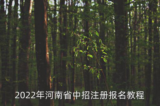 2022年河南省中招注冊報名教程