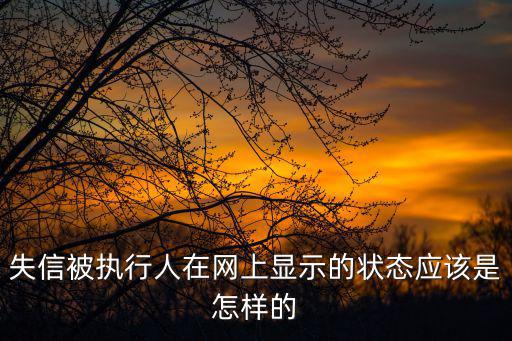 失信被執行人在網上顯示的狀態應該是怎樣的