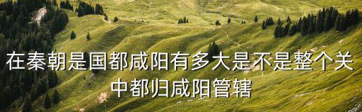 在秦朝是國都咸陽有多大是不是整個關(guān)中都歸咸陽管轄