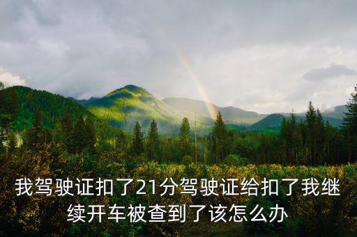 我駕駛證扣了21分駕駛證給扣了我繼續開車被查到了該怎么辦