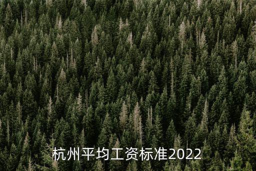 杭州平均工資標準2022