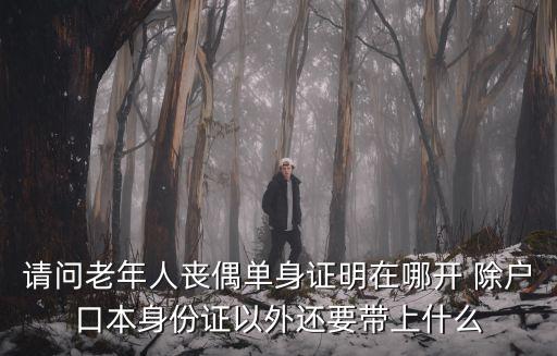 請問老年人喪偶單身證明在哪開 除戶口本身份證以外還要帶上什么