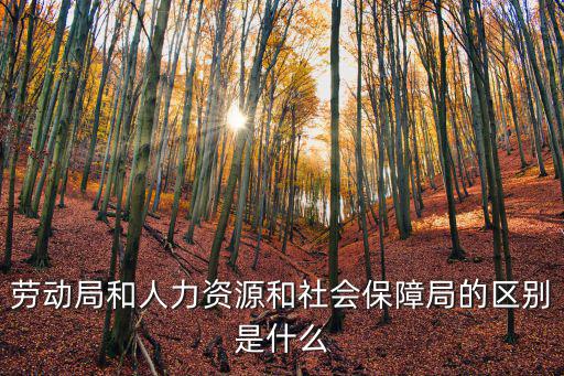 勞動局和人力資源和社會保障局的區別是什么