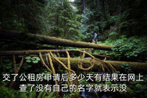 交了公租房申請后多少天有結果在網上查了沒有自己的名字就表示沒
