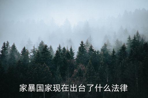 家暴國家現在出臺了什么法律