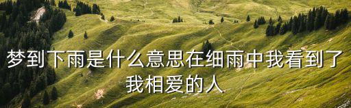 夢到下雨是什么意思在細雨中我看到了我相愛的人