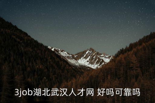 3job湖北武漢人才網 好嗎可靠嗎