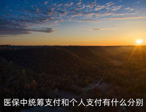 醫保中統籌支付和個人支付有什么分別