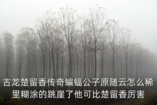 古龍楚留香傳奇蝙蝠公子原隨云怎么稀里糊涂的跳崖了他可比楚留香厲害