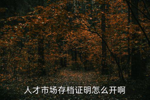 人才市場存檔證明怎么開啊
