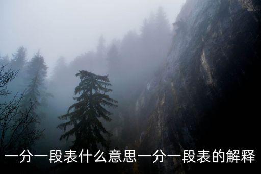 一分一段，一分一段表什么意思一分一段表的解釋