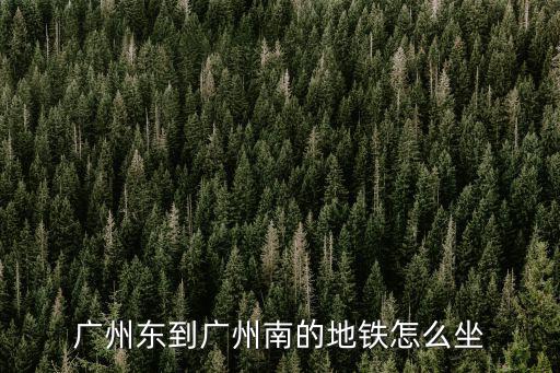廣州東到廣州南的地鐵怎么坐