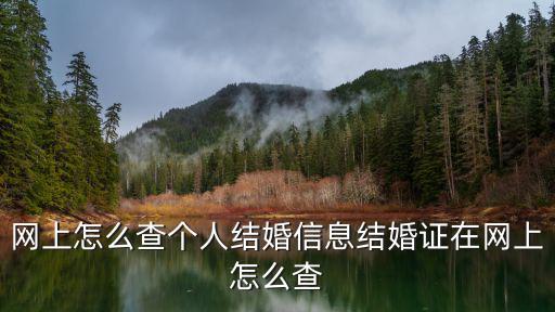 網(wǎng)上怎么查個人結(jié)婚信息結(jié)婚證在網(wǎng)上怎么查