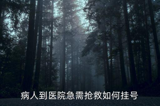 病人到醫院急需搶救如何掛號