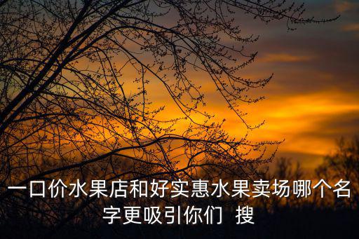 一口價水果店和好實惠水果賣場哪個名字更吸引你們  搜