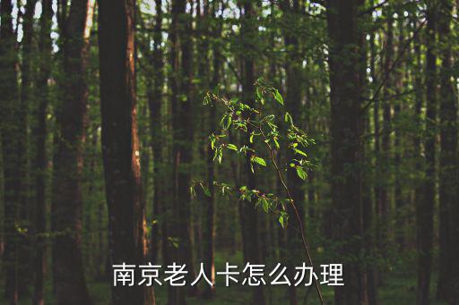 南京老人卡怎么辦理