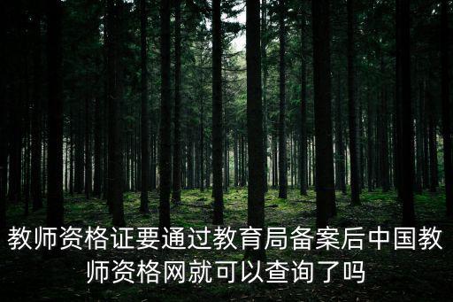 教師資格證要通過教育局備案后中國教師資格網就可以查詢了嗎