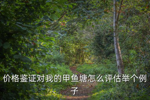 價格鑒證對我的甲魚塘怎么評估舉個例子
