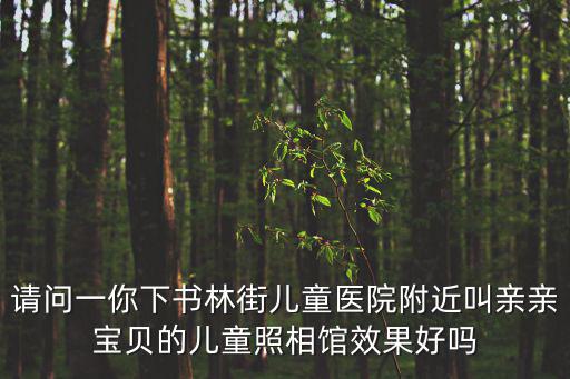 請問一你下書林街兒童醫院附近叫親親寶貝的兒童照相館效果好嗎