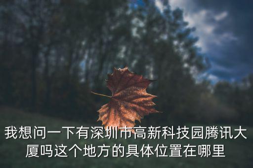我想問一下有深圳市高新科技園騰訊大廈嗎這個地方的具體位置在哪里