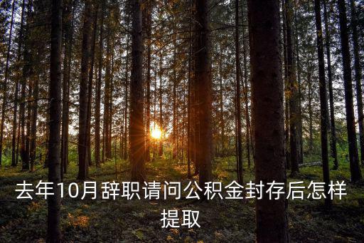 去年10月辭職請問公積金封存后怎樣提取