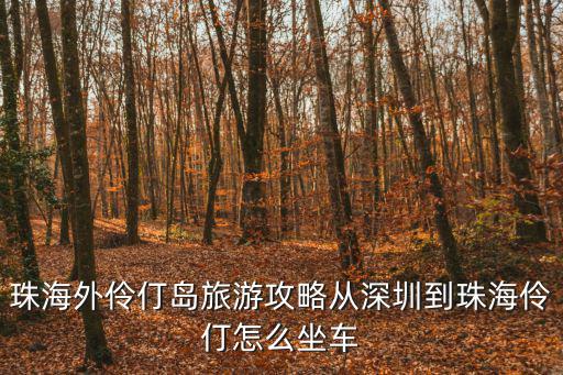珠海外伶仃島旅游攻略從深圳到珠海伶仃怎么坐車