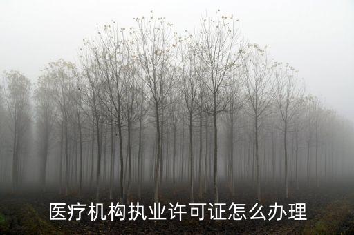 醫療機構執業許可證怎么辦理