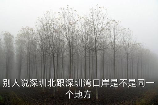 深圳玉湖灣，別人說深圳北跟深圳灣口岸是不是同一個地方
