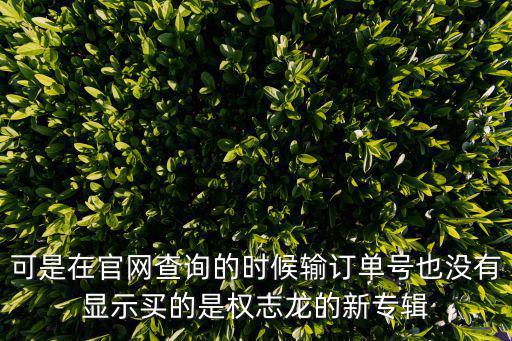 可是在官網(wǎng)查詢的時(shí)候輸訂單號(hào)也沒有顯示買的是權(quán)志龍的新專輯